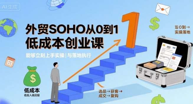 外贸SOHO从0到1低成本创业课，能够立刻上手实操与落地执行-湘创网