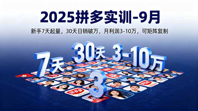 （16008期）2025拼多多实训-9月：新手7天起量,30天日销破万,月利润3-10万,可矩阵复制-湘创网