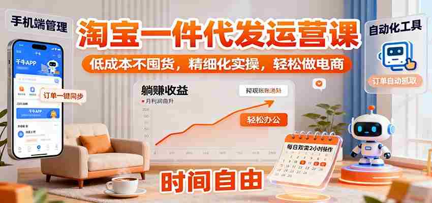 淘宝一件代发运营课：低成本不囤货，精细化实操，轻松做电商-湘创网