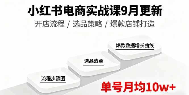 （16120期）小红书电商实战课9月更新，开店流程/选品策略/爆款店铺打造，单号月均10w+-湘创网