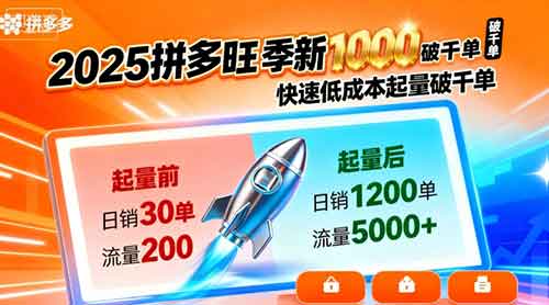 2025拼多多旺季新老店铺——快速低成本起量破千单-湘创网