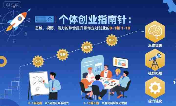 个体创业指南针，思维、视野、能力的综合提升带你走过创业的0-1和1-10【音频】-湘创网