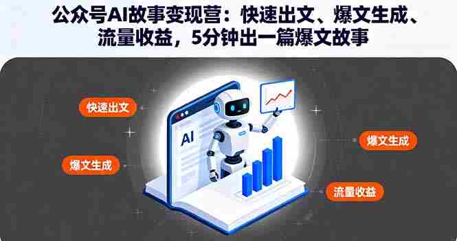 （16201期）公众号AI故事变现营：快速出文、爆文生成、流量收益，5分钟出一篇爆文故事-湘创网