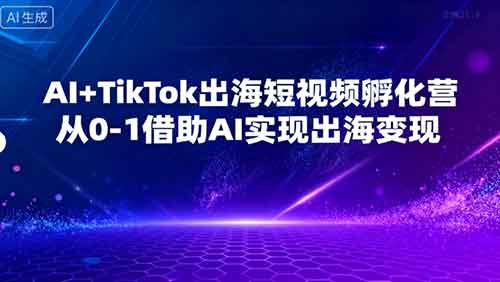 AI+TikTok出海短视频孵化营，从0-1借助AI实现出海变现-湘创网