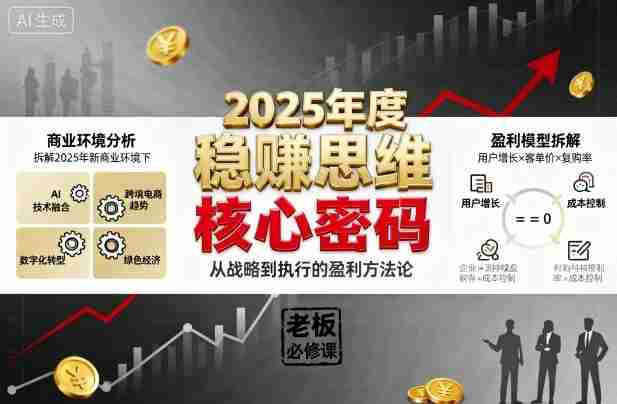 2025年度稳賺思维老板创业营，拆解2025年新商业环境下，企业实现持续盈利的核心密码-湘创网