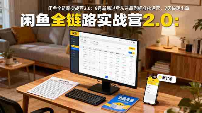 （16263期）闲鱼全链路实战营2.0：9月新规过后从选品到标准化运营，7天快速出单-湘创网