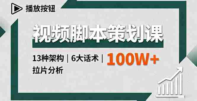 （16137期）视频脚本策划课，13种架构、6大话术、拉片分析，单条播放百万+-湘创网