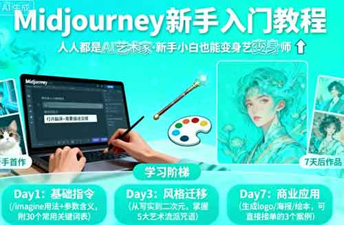 midjourney新手入门教程：人人都是AI艺术家，新手小白也能变身艺术大师-湘创网
