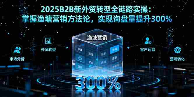 （16129期）2025B2B新外贸转型全链路实操：掌握渔塘营销方法论，实现询盘量提升300%-湘创网