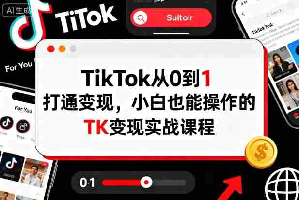 TikTok从0到1打通变现，小白也能操作的TK变现实战课程-湘创网