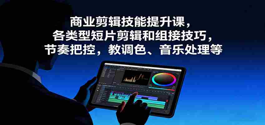 商业剪辑技能提升课，各类型短片剪辑和组接技巧，节奏把控，教调色、音乐处理等-湘创网