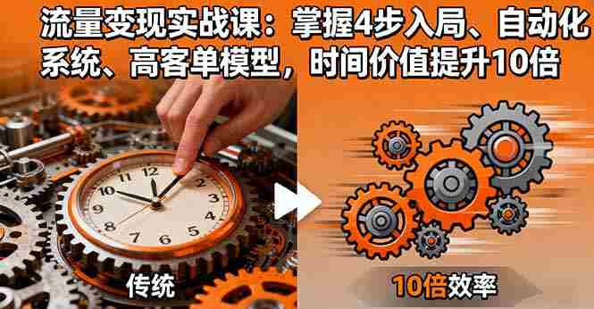 （16197期）流量变现实战课：掌握4步入局、自动化系统、高客单模型，时间价值提升10倍-湘创网