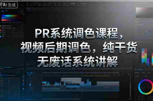 PR系统调色课程，视频后期调色，纯干货无废话系统讲解-湘创网