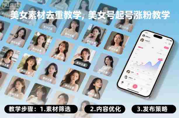 美女素材去重教学，美女号起号涨粉教学-湘创网
