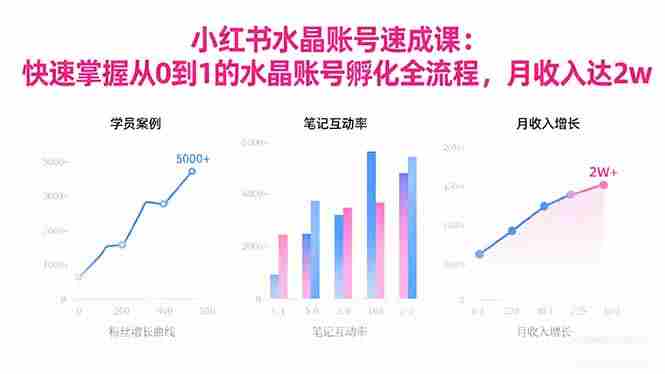 （16476期）2025小红书水晶账号速成课：快速掌握从0-1水晶账号孵化全流程，月收入达2w-湘创网