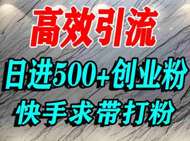 怎么打创业粉?快手求带视角精准引流创业粉,宝妈、学生群体日进500+精准流量