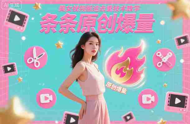 美女视频搬运去重技术教学,条条原创爆量
