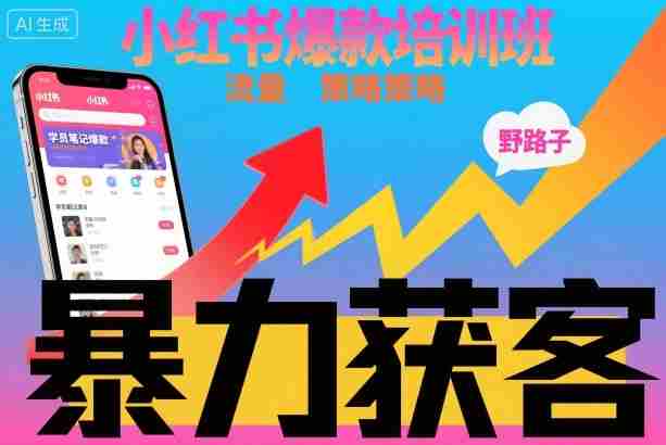 小红书爆款培训班，小红书获客野路子流量打法，暴力持续获客-湘创网