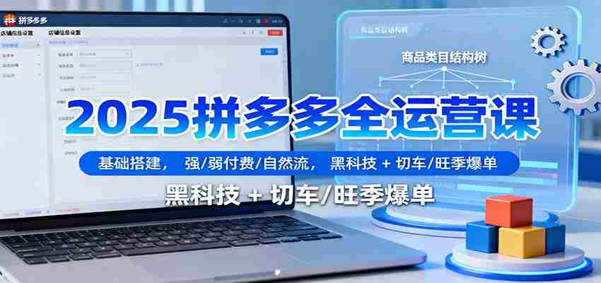 2025拼多多全运营课：基础搭建，强/弱付费/自然流，黑科技 + 切车/旺季爆单-湘创网