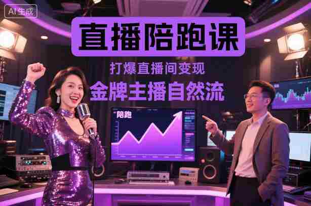 直播陪跑课，金牌主播自然流打爆直播间，复制高变现玩法-湘创网