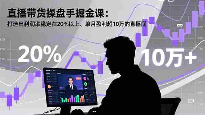 （16727期）直播带货操盘手掘金课：打造出利润率稳定在20%以上、单月盈利超10万的直播间-湘创网