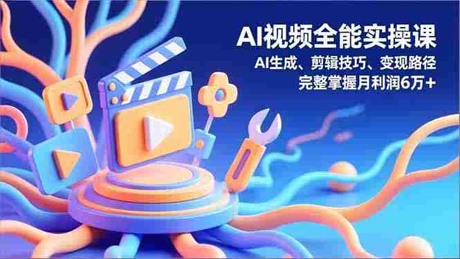 （16731期）AI视频全能实操课，AI生成、剪辑技巧、变现路径，完整掌握月利润6万+-湘创网