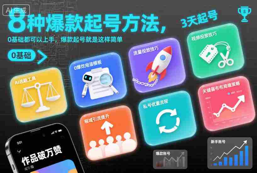 8种爆款起号方法，0基础都可以上手，爆款起号就是这样简单-湘创网