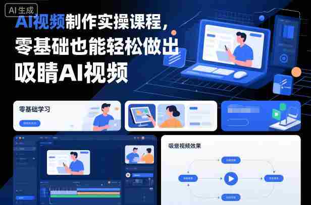 AI视频制作实操课程,零基础也能轻松做出吸睛AI视频