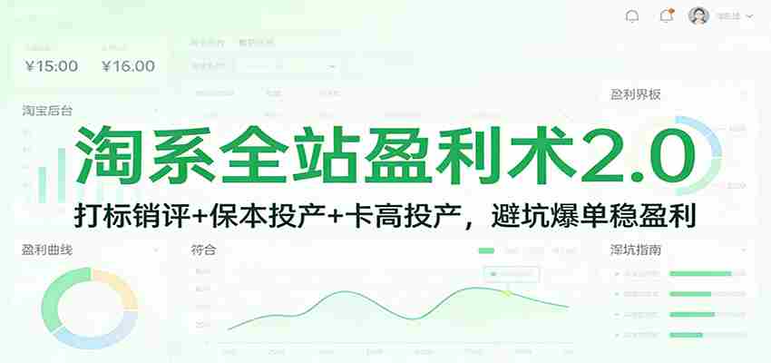 淘系全站盈利术2.0：打标销评+保本投产+卡高投产，避坑爆单稳盈利-湘创网