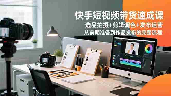 （16752期）快手短视频带货速成课，选品拍摄+剪辑调色+发布运营，从前期准备到作品发布的完整流程-湘创网