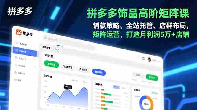 （16915期）拼多多饰品高阶矩阵课，铺款策略、全站托管、店群布局，矩阵运营，打造月利润5万+店铺-湘创网