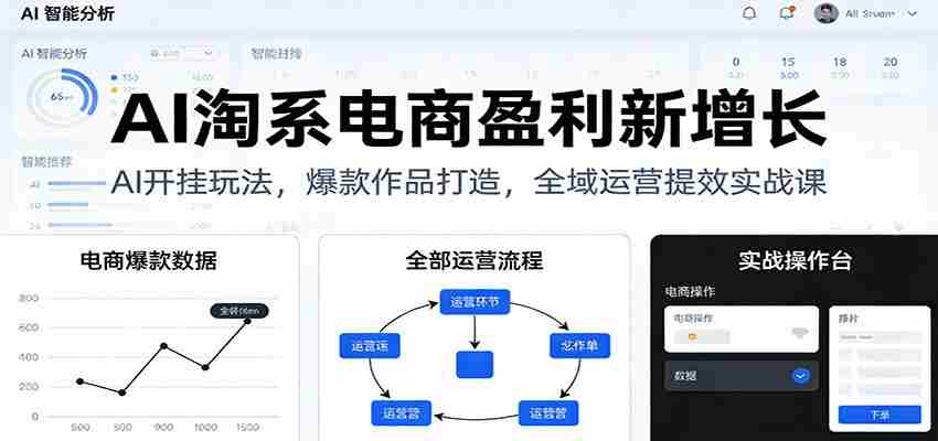 AI淘系电商盈利新增长，AI开挂玩法，爆款作品打造，全域运营提效实战课-湘创网