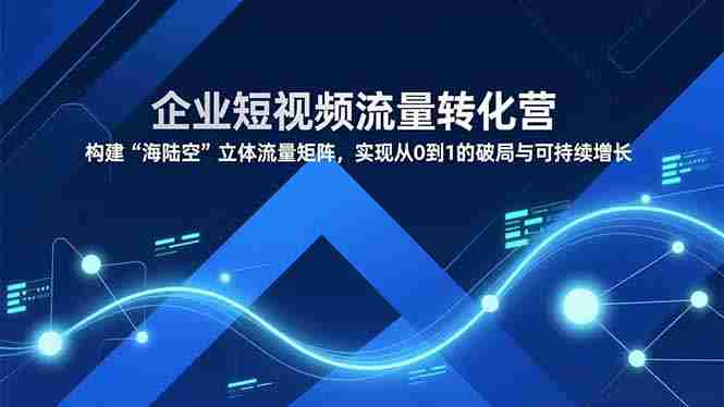 （16959期）企业短视频流量转化营，构建“海陆空”立体流量矩阵，实现从0到1的破局与可持续增长-湘创网