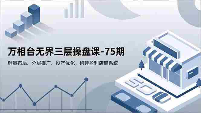 （16769期）万相台无界三层操盘课-75期，销量布局、分层推广、投产优化，构建盈利店铺系统-湘创网