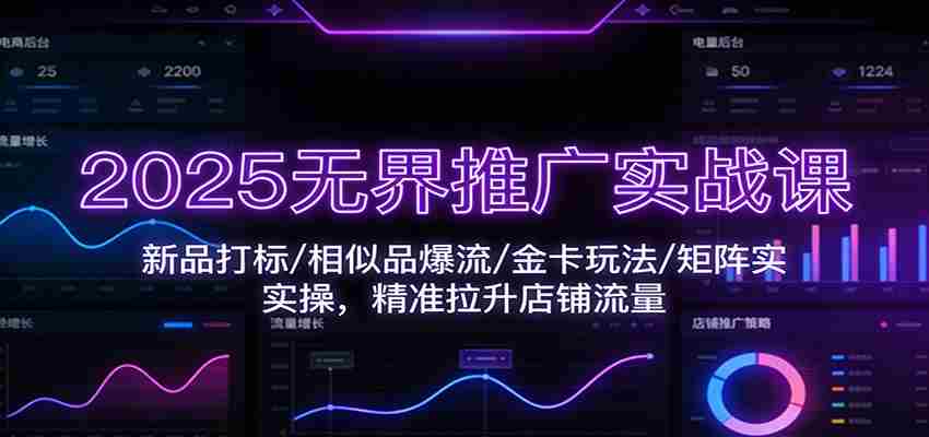 2025无界推广实战课：新品打标/相似品爆流/金卡玩法/矩阵实操，精准拉升店铺流量-湘创网