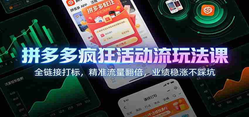 拼多多疯狂活动流玩法课：全链接打标，精准流量翻倍，业绩稳涨不踩坑-湘创网