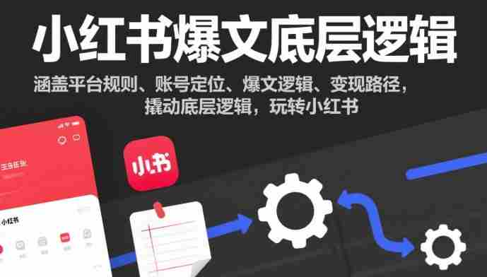 小红书爆文底层逻辑，涵盖平台规则、账号定位、爆文逻辑、变现路径，撬动底层逻辑，玩转小红书-湘创网