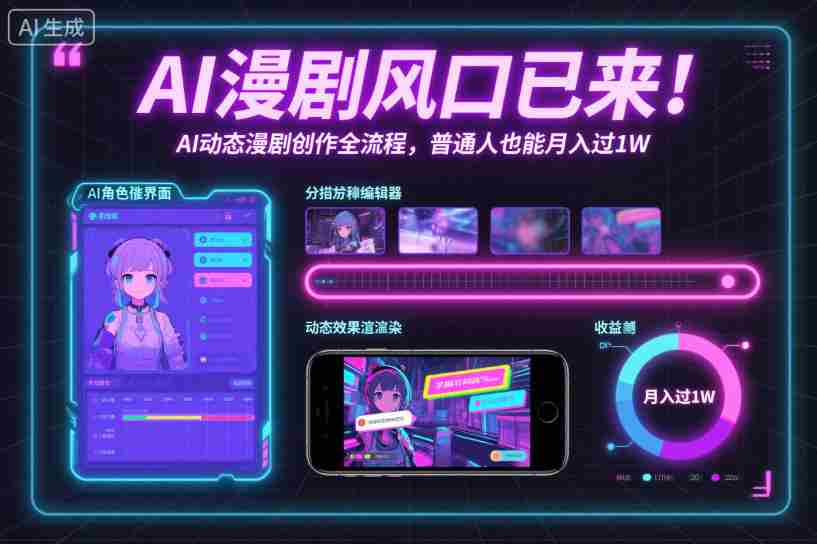 AI漫剧风口已来！AI动态漫剧创作全流程，普通人也能月入过1W-湘创网
