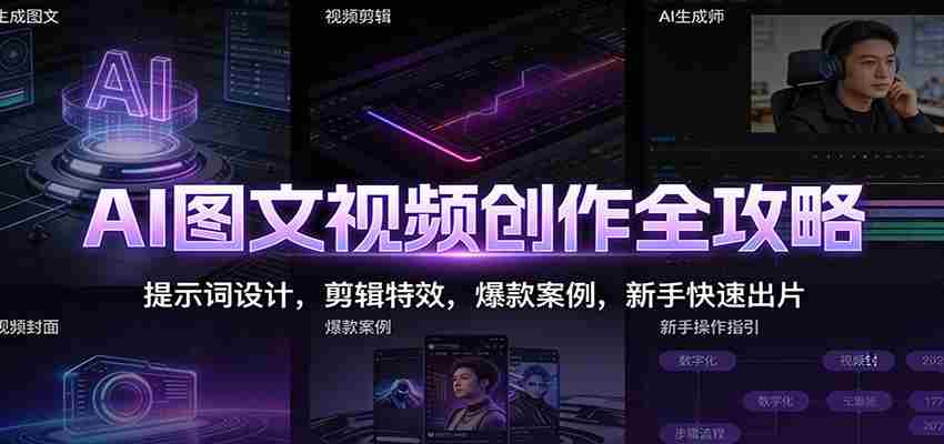 AI图文视频创作全攻略：提示词设计，剪辑特效，爆款案例，新手快速出片-湘创网