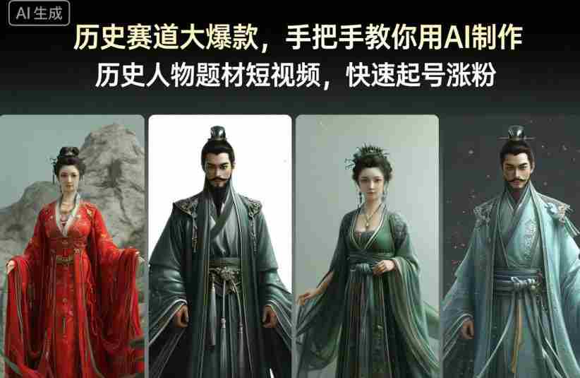 历史赛道大爆款，手把手教你用AI制作历史人物题材短视频，快速起号涨粉-湘创网
