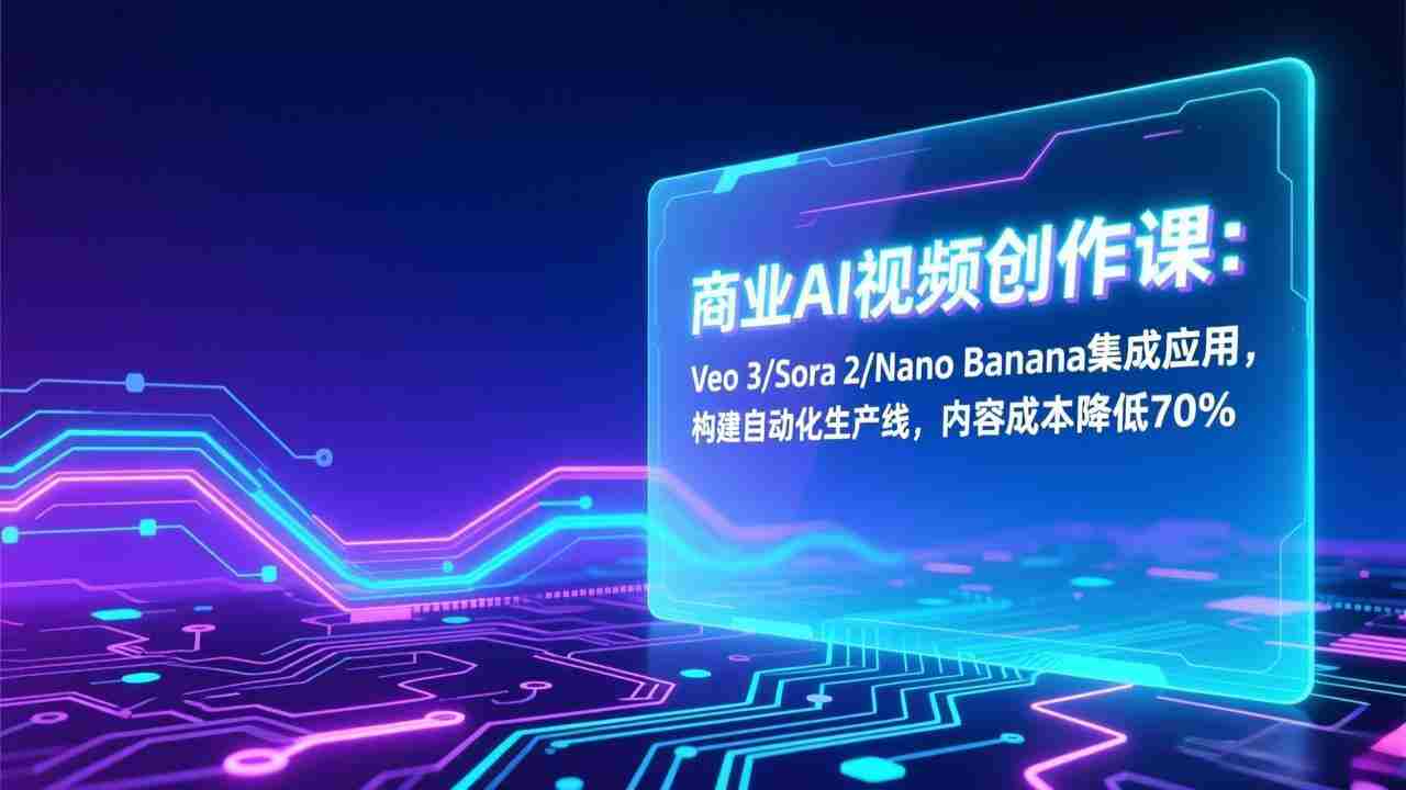 （17070期）商业AI视频创作课：Veo 3/Sora 2/Nano Banana集成应用，构建自动化生产线，内容成本降低70%-湘创网