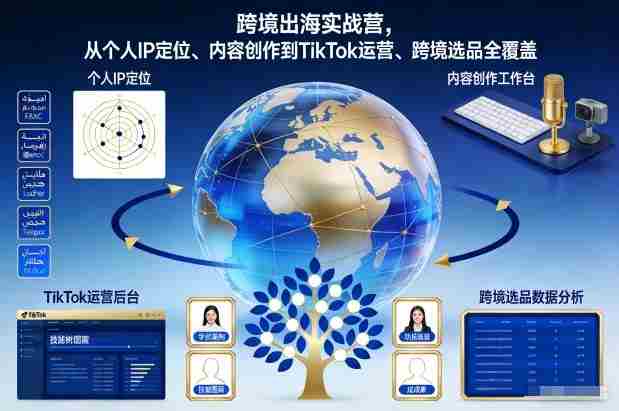 跨境出海实战营，从个人IP定位、内容创作到TikTok运营、跨境选品全覆盖-湘创网