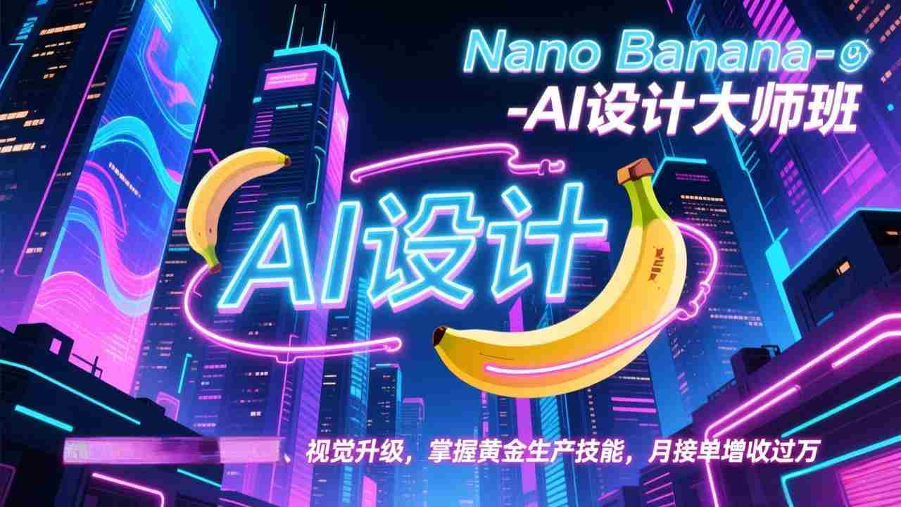 （17141期）Nano Banana-AI设计大师班，修图合成、广告创作、视觉升级，掌握黄金生产技能，月接单增收过万-湘创网