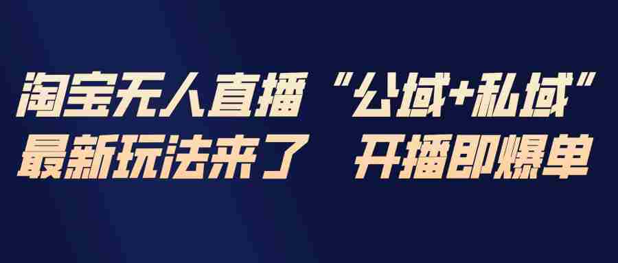 （17098期）淘宝无人直播最新玩法，包含私域和公域两种玩法-湘创网