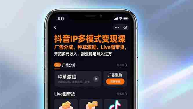 （17014期）抖音IP多模式变现课，广告分成、种草激励、Live图带货，开拓多元收入，副业稳定月入过万-湘创网