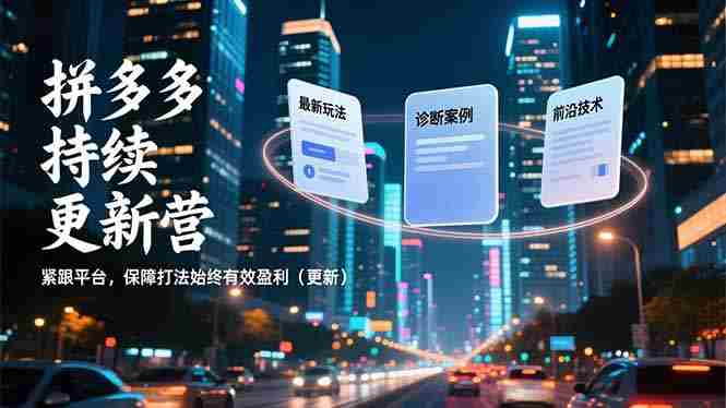 （16987期）拼多多持续更新营，最新玩法、诊断案例、前沿技术，紧跟平台，保障打法始终有效盈利（更新）-湘创网