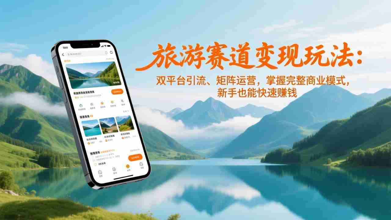 （17153期）旅游赛道变现玩法：双平台引流、矩阵运营，掌握完整商业模式，新手也能快速赚钱-湘创网