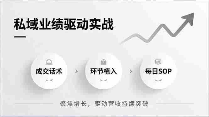 （16988期）私域业绩驱动实战，成交话术、环节植入、每日SOP，聚焦增长，驱动营收持续突破-湘创网