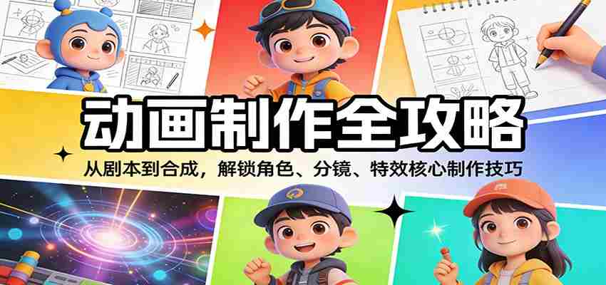 动画制作全攻略：从剧本到合成，解锁角色、分镜、特效核心制作技巧-湘创网