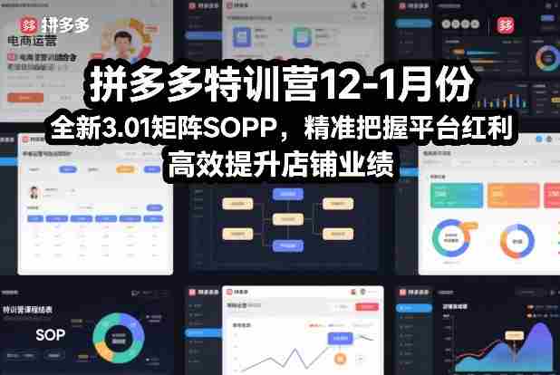 拼多多特训营12-1月份，全新3.01矩阵Sop，精准把握平台红利，高效提升店铺业绩-湘创网